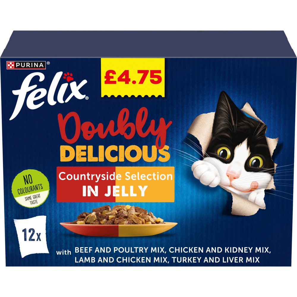 Felix Doubly Delicious Countryside Selection in Jelly 12 x 100g (1.2kg) (Pack of 1) - Hungry Tails