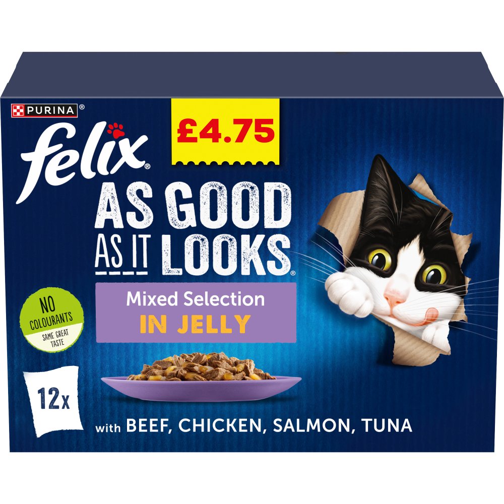 Felix As Good as It Looks Mixed Selection in Jelly 12 x 100g (1.2kg) (Pack of 4) - Hungry Tails