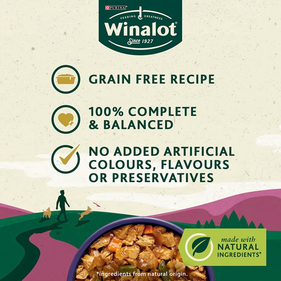 WINALOT Meaty Chunks Mixed in Jelly Dog Food 12x100g (Pack of 4)