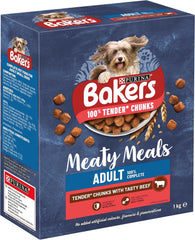 BAKERS Meaty Meals Beef Dry Dog Food 1kg  (Pack of 1)