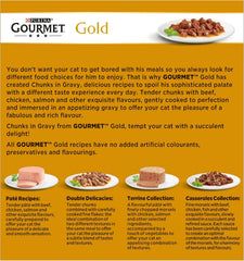 GOURMET Gold Chunks in Gravy Cat Food 8x85g (Pack of 1)