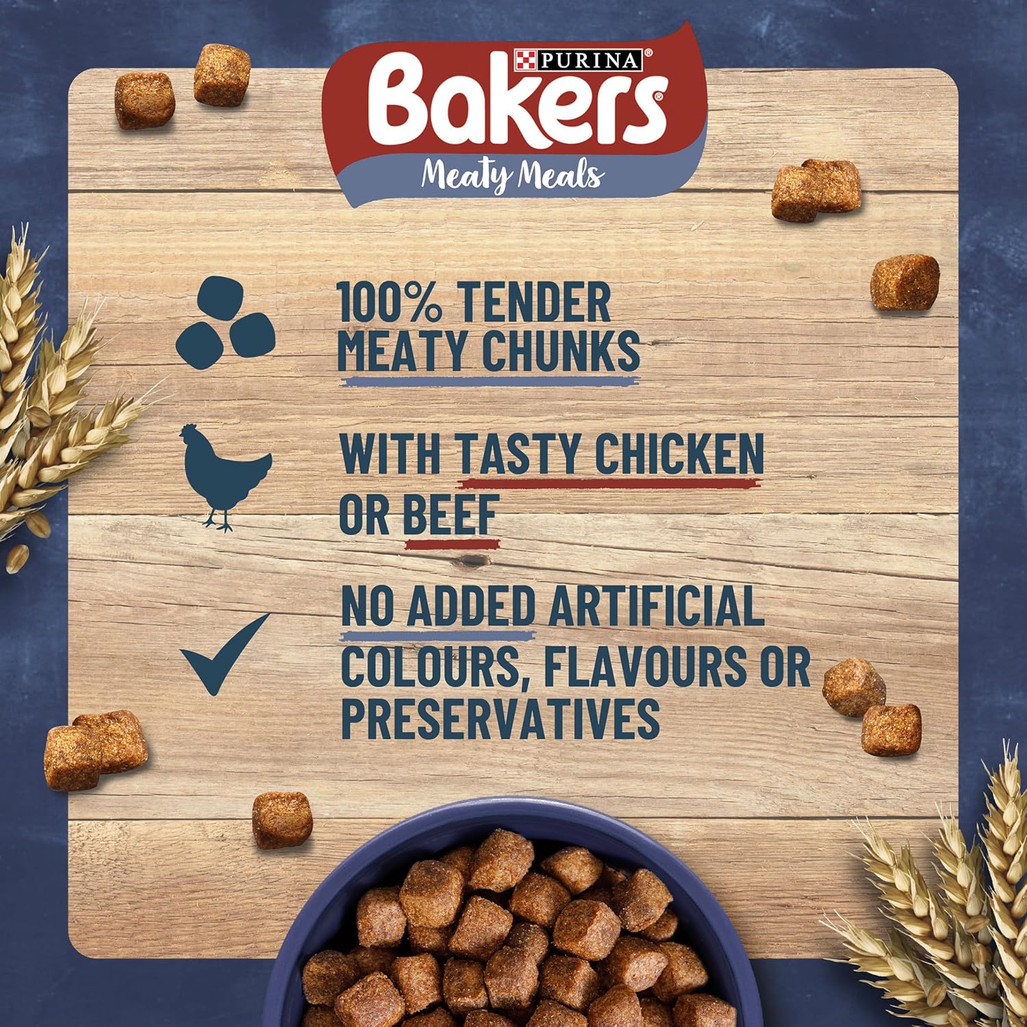 BAKERS Meaty Meals Chicken Dry Dog Food 1kg (Pack of 5)