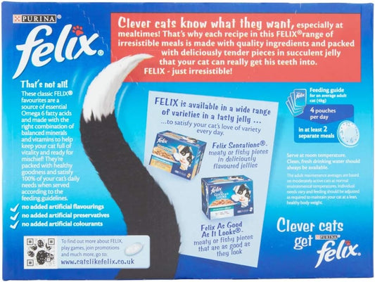 Felix Meaty Selection in Jelly 12 x 100g (1.2kg)  (Pack of 1) - Hungry Tails