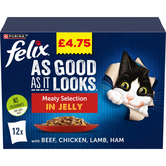 Felix Meaty Selection in Jelly 12 x 100g (1.2kg) (Pack of 4) - Hungry Tails