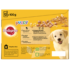 Pedigree Puppy Food Pouches Mixed Selection with Rice in Jelly 12 x 100g (Pack of 4) - Hungry Tails