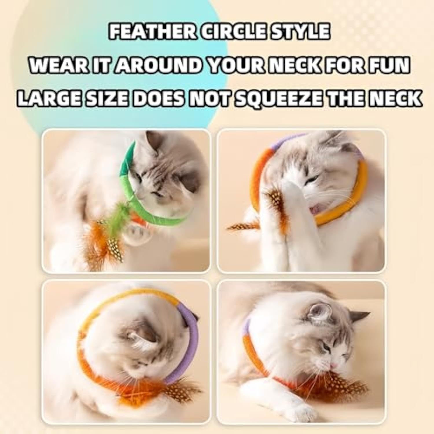 Feather circle style wear it around your neck for fun large size does not squeeze the neck 