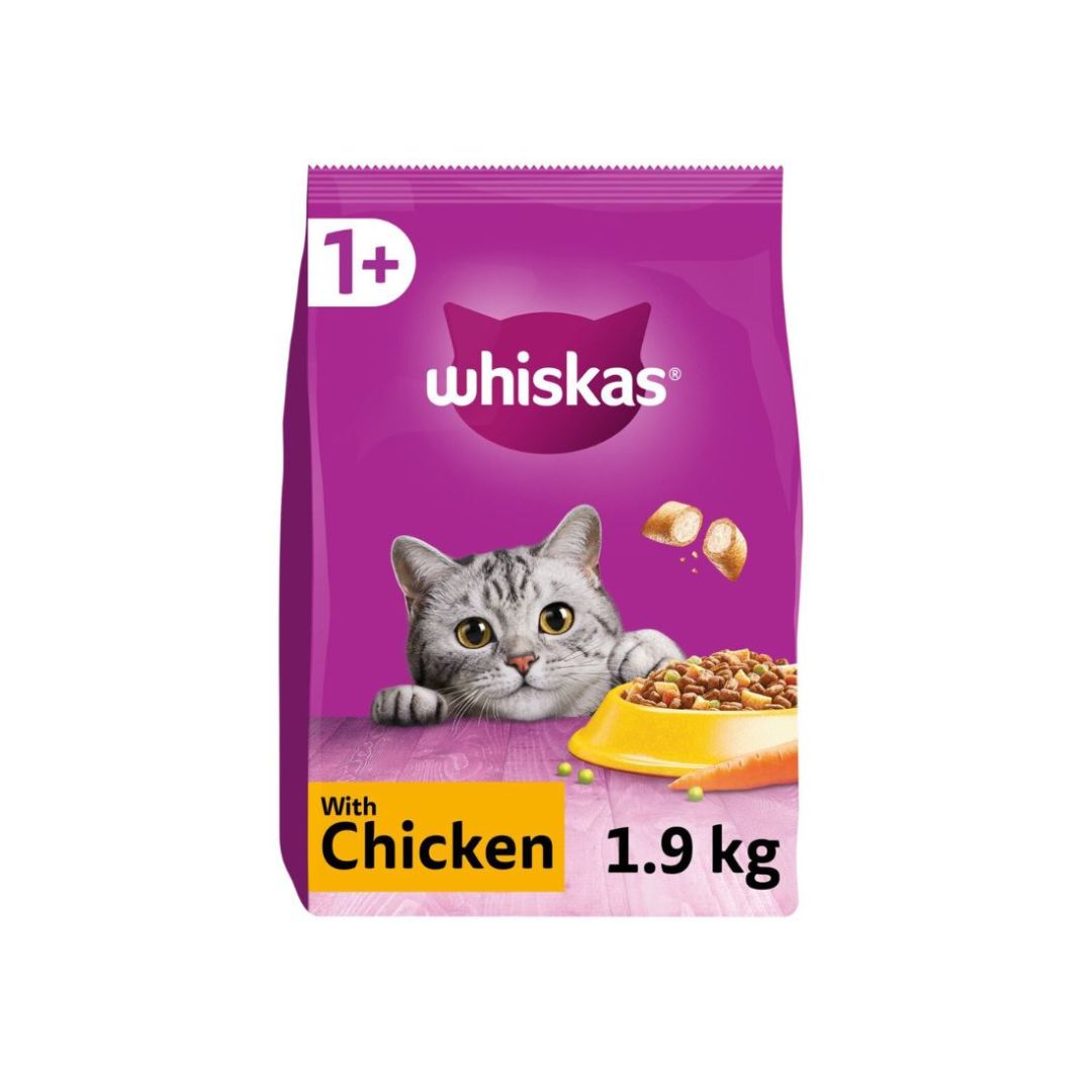 Whiskas 1+Cat Complete Dry With Salmon 1.9Kg (Pack of 4)