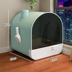 Fully Enclosed Cat Litter Box, Drawer Type Cat Litter Tray Including Cat Litter Scoop