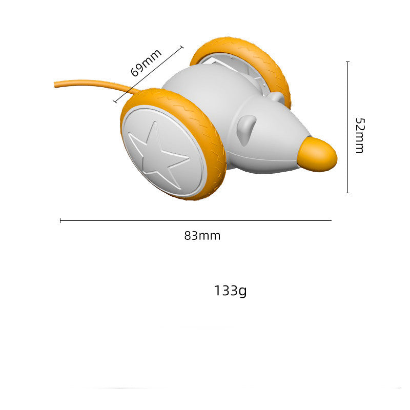 Cat Toy, Electric Mouse (Relieves Stress and Lack of Exercise) Cat, Cat, Pet Toy, Automatic, Comes with Rat Sound, Tail with LED Light, USB Rechargeable, Safe Material, Indoor (Orange Color)