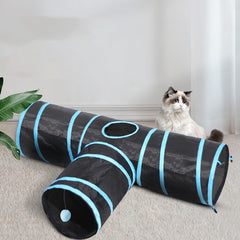 Cat Ring Paper Three Tunnel Smart Toy Barrel Folding Passageway Manufacturer Pet Products