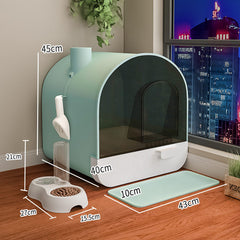 Fully Enclosed Cat Litter Box, Drawer Type Cat Litter Tray Including Cat Litter Scoop