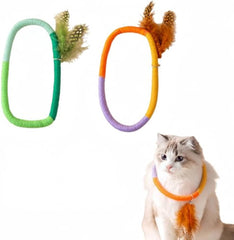 handmade rope design cat toys feather for cats playing 