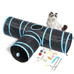 Cat Ring Paper Three Tunnel Smart Toy Barrel Folding Passageway Manufacturer Pet Products