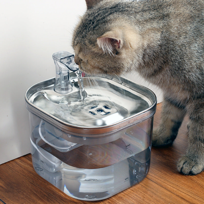 Stainless Steel Pet Drinking Fountain Automatic Water Dispenser with Silent Water Pump for Cat Dog Other Pet