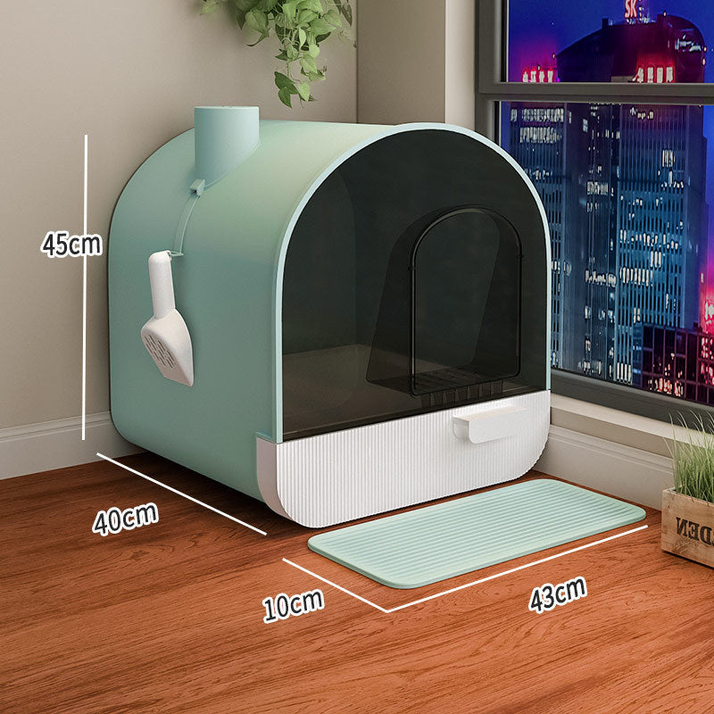 Fully Enclosed Cat Litter Box, Drawer Type Cat Litter Tray Including Cat Litter Scoop