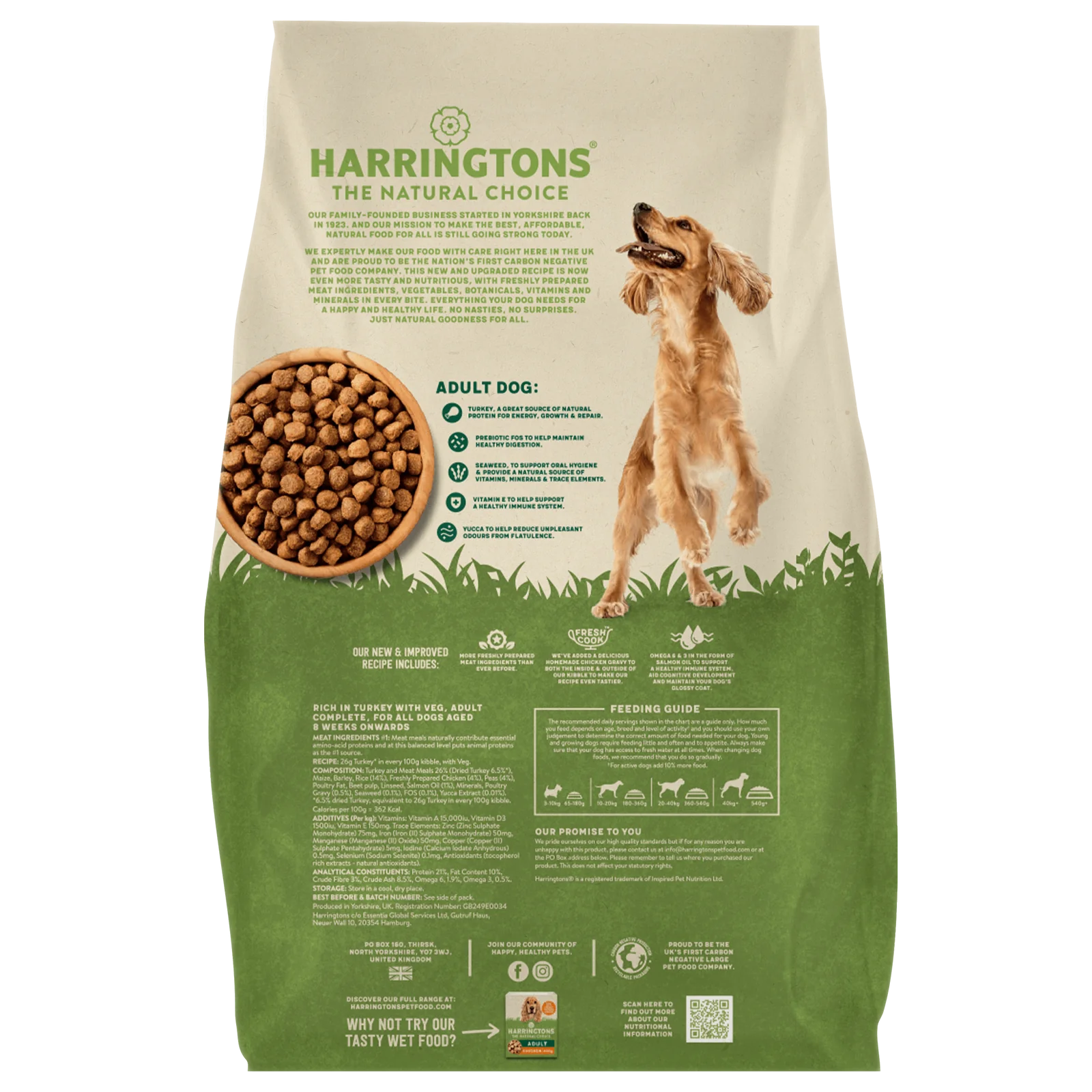 Harringtons Rich in Turkey & Rice Active Working Dog Complete 15kg (Pack of 1)