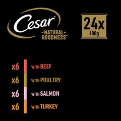 Cesar Natural Goodness Grain Free Adult Dog Food Beef Terrine Tray 100g (Pack of 16)