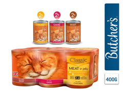 Butcher's Classic Meat in Jelly Cat Food Tins 6 x 400g (Pack of 1)