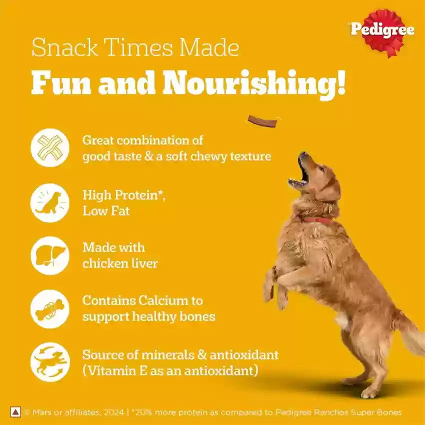 Pedigree Ranchos Originals Jerkies Dog Chew Treat Beef Flavour 7 x 70g (Pack of 7)