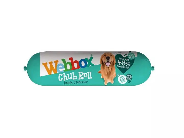 Webbox Chub Roll Duck Flavour 1-7 Years 720g (Pack of 15) - Hungry Tails